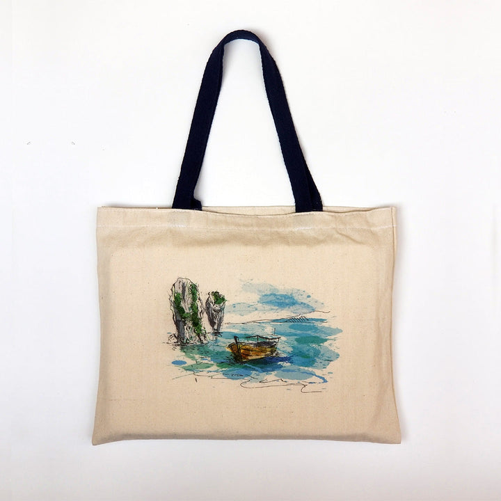 Tote bags in Egypt. Linen is the material used in the shopping bag. There is two different shapes Portrait tote bag & Landscape tote bag. It's Eco-friendly & fashion bag. 