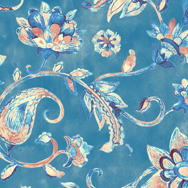 Canvas - Blue Floral (For Robot Desk Lamp)