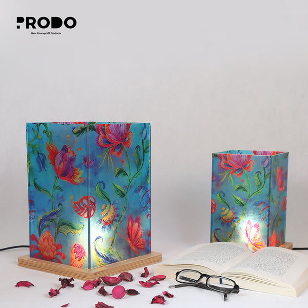 Acrylic Table Lamp - Watercolor Leaves