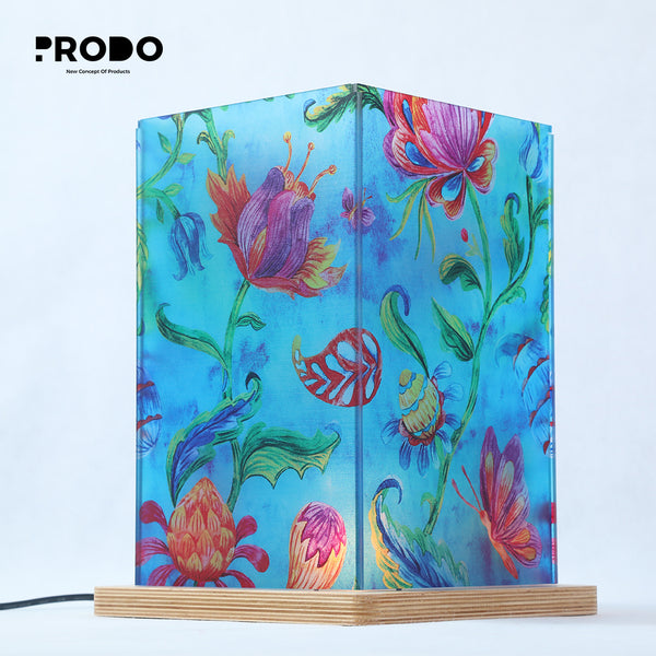 Acrylic Table Lamp - Watercolor Leaves