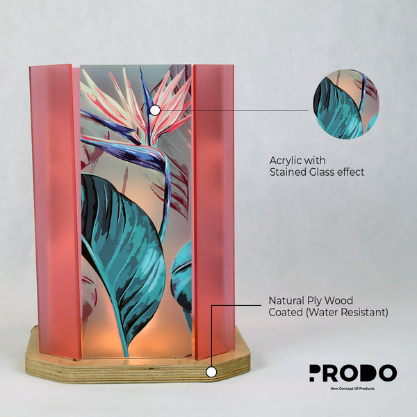 Acrylic Table Lamp - Floral