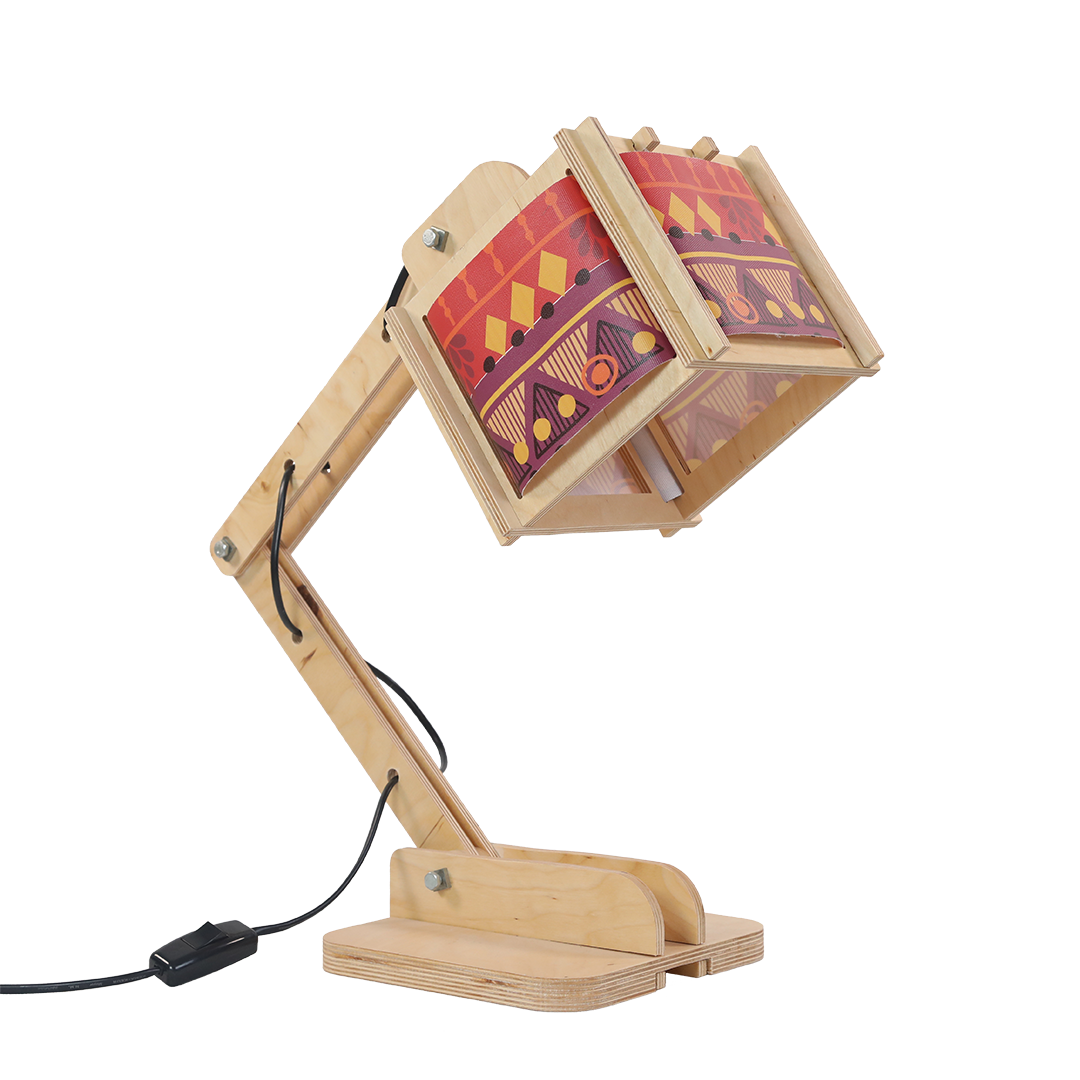 Robot Desk Lamp - Warm Tribal Pattern