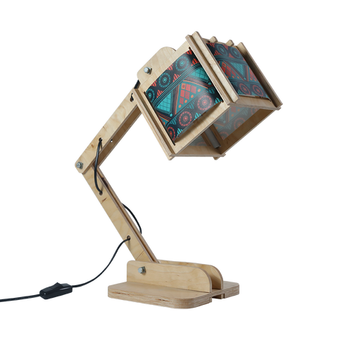 Robot Desk Lamp - Green Tribal Pattern