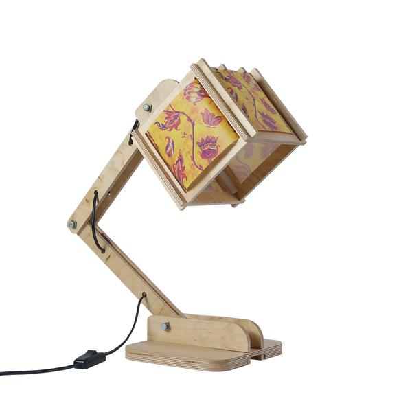 Robot Desk Lamp - Yellow Indian Floral